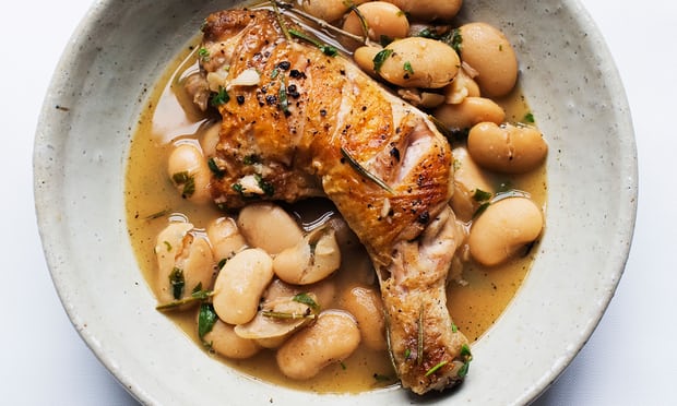 chicken with butterbeans and rosemary.