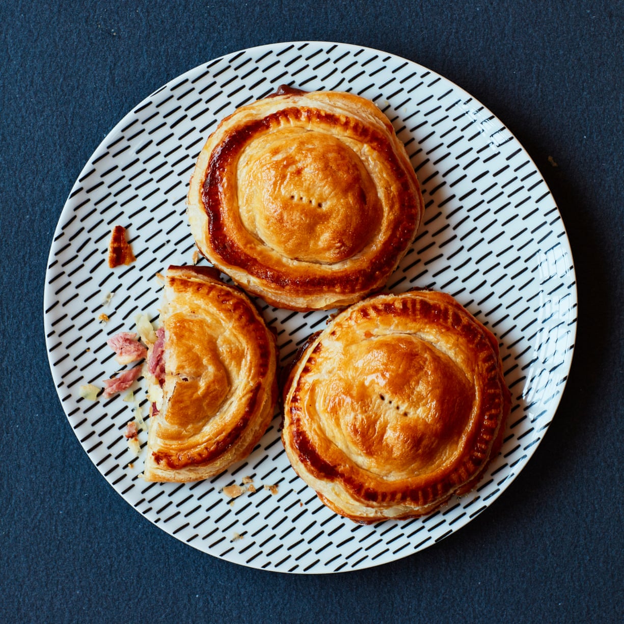 Thomasina Miers' lancashire cheese and ham pies