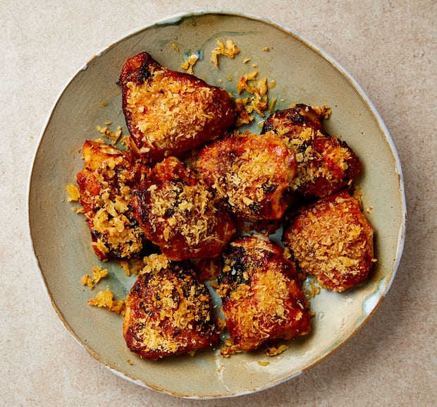 The finger-licker: Yotam Ottolenghi's 'fried' buttermilk chicken thighs.