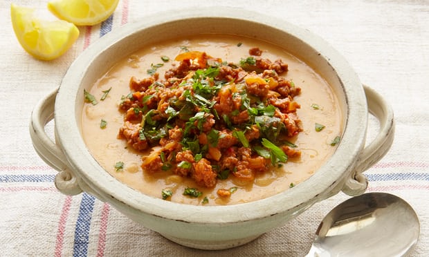 Yotam Ottolenghi's gram flour soup with spiced lamb